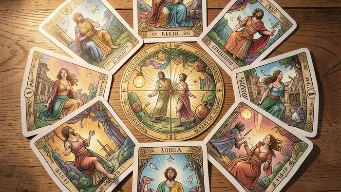 Расклад Таро «мандала» на профессиональный рост – визуальная схема