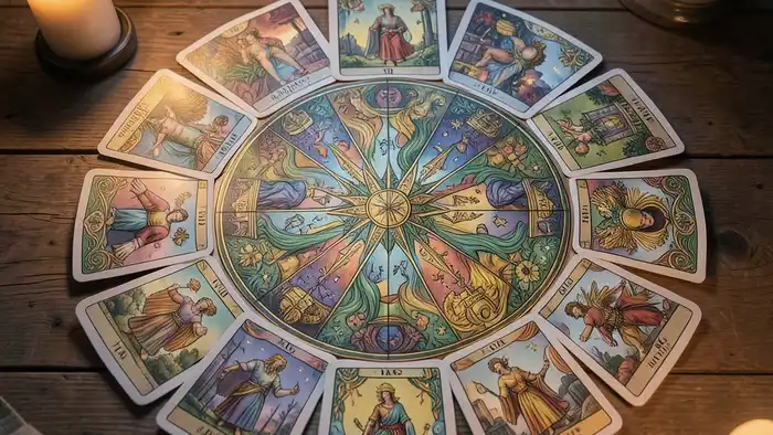 Расклад Таро «мандала» на следствие – визуальная мандала с картами