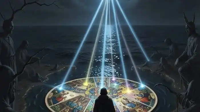 Расклад Таро "маяк" на доход — схема из семи позиций, показывающих причины финансового застоя