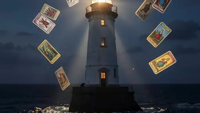 Расклад Таро «маяк» на игнор от мужчины – изображение маяка и карт Таро