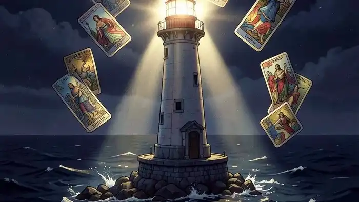 Расклад Таро «маяк» на игнор от мужчины – изображение маяка и карт Таро