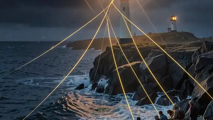 Расклад Таро "маяк" на предпринимательство: схема семи позиций как лучей маяка, соединяющих внутреннее состояние предпринимателя с его бизнес-направлением.