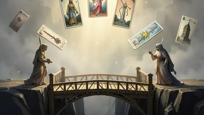Расклад Таро "мост" на отношения: схема позиций, карты и барьеры между людьми