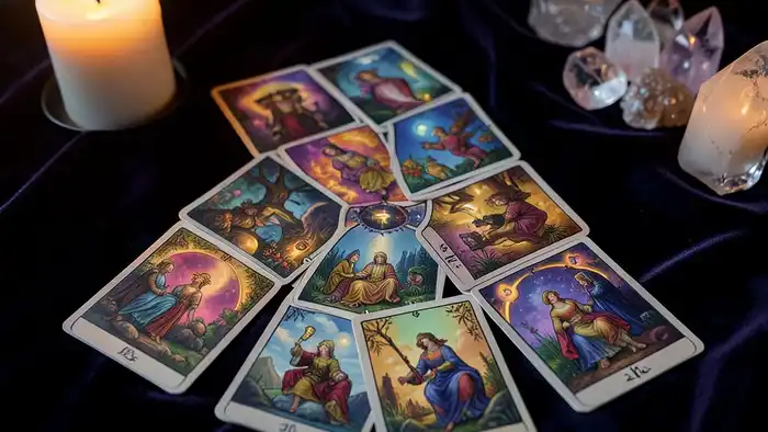 Расклад Таро "мост" на страсть — схема из семи карт, показывающая связи между двумя людьми