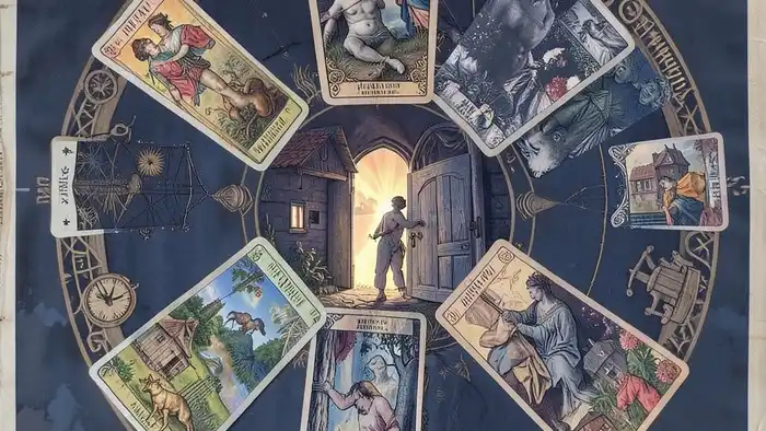 Расклад Таро "на 12 карт" на пенсию досрочно — схема позиций с символами