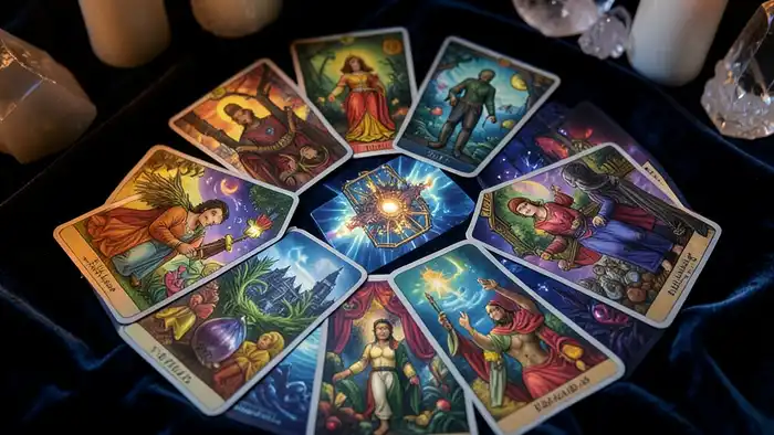 расклад таро на 12 карт с полной схемой позиций