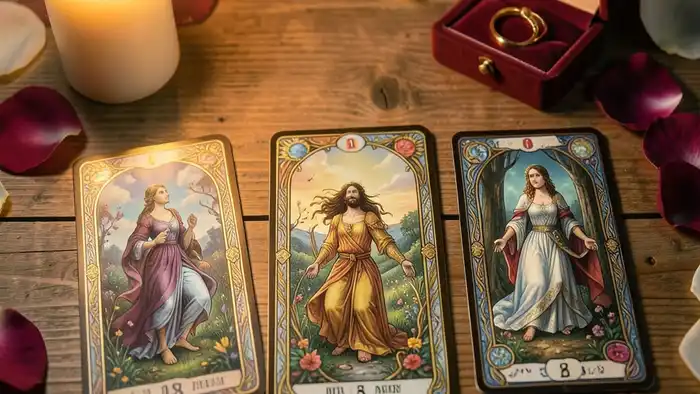 Расклад Таро на 5 карт на предложение руки, романтическая атмосфера