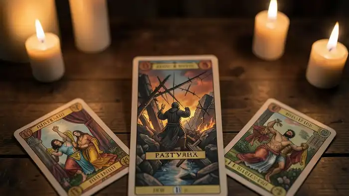 расклад Таро на 5 карт на расставание, таролог, карты, свечи