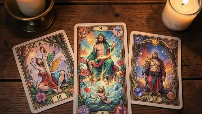 Расклад Таро «на 5 карт» на здоровье – изображение карт на столе