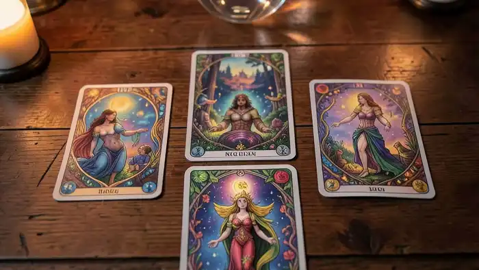 Расклад Таро на 7 карт для вдохновения — визуальная композиция