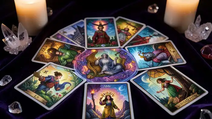 Расклад Таро на 7 карт на автопутешествие с семью картами и символами пути