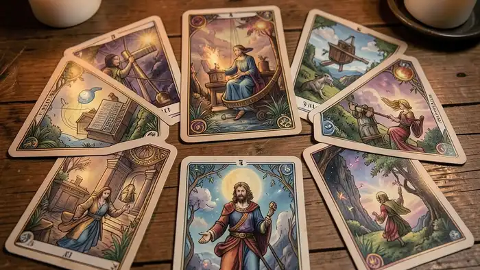 Раскл��д Таро на 7 карт на проект – визуальное изображение расклада