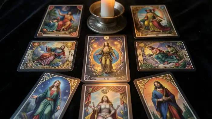 Расклад Таро на 7 карт на третьего лишнего – визуальная схема