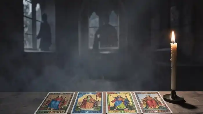 Расклад Таро на 7 карт на вахту — семь карт, выложенные в ряд, символизирующие внутренний путь в период ожидания