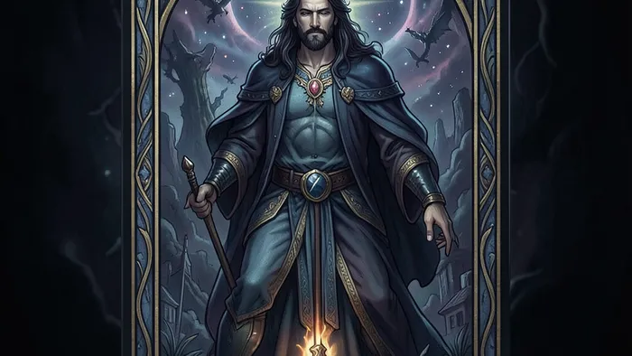 Расклад Таро на одну карту на бизнес — карта на рабочем столе с деловыми атрибутами