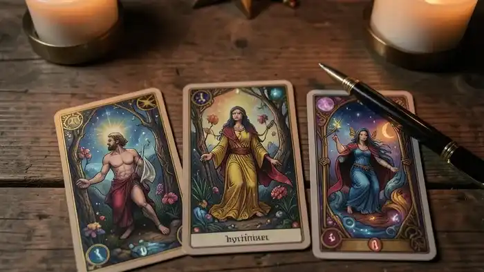 Расклад Таро «на три карты» на вдохновение – три карты, свеча, символы креативности