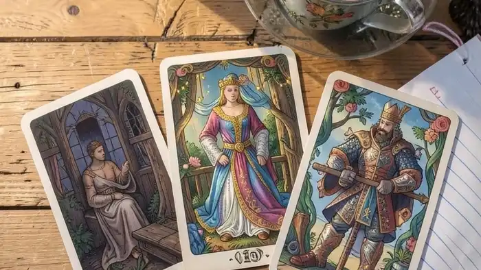 Расклад Таро на три карты на второй источник дохода: Темница, Королева Кубков, Рыцарь Кубков