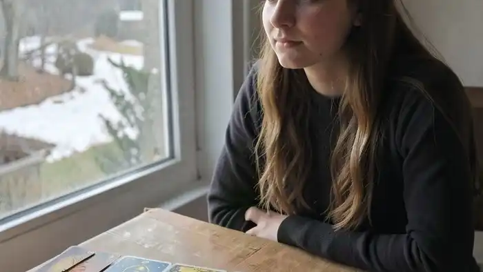 Расклад Таро на все сферы жизни на чувства женщины — 10 карт Райдера-Уэйта, выложенные в ряд, с акцентом на перевёрнутую Луну