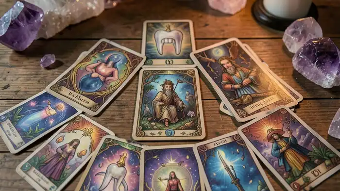 Расклад Таро «на все сферы жизни» на зубы – визуальная карта с 12 картами