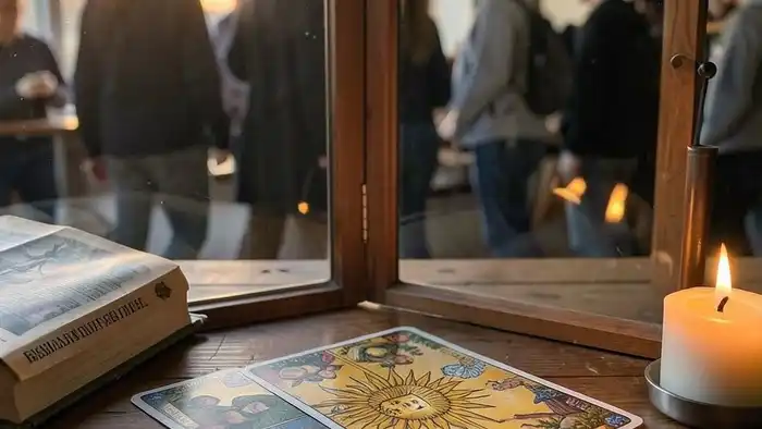 Расклад Таро "окно в будущее" на диплом — схема из семи карт, демонстрирующая внутренние барьеры и ресурсы