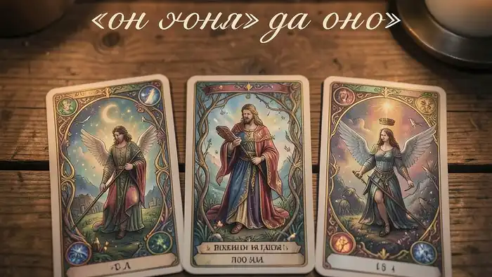Р��склад Таро «он и она» да или нет – изображение расклада с тремя картами