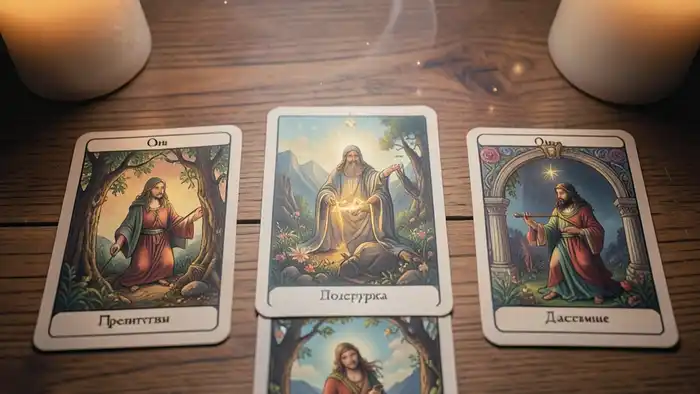 Расклад Таро «он и она» на благословение – изображение расклада