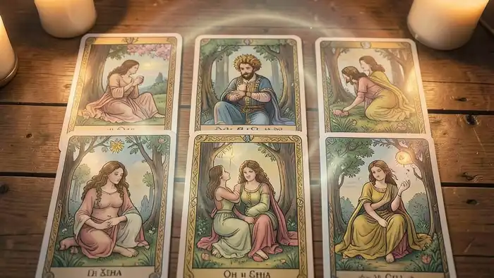 Расклад Таро «он и она» на хроническую болезнь – визуальная иллюстрация