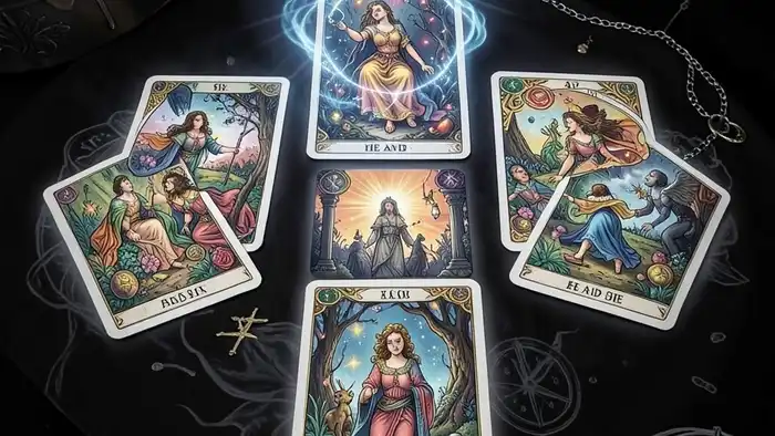 Расклад Таро «он и она» на клевету изображение