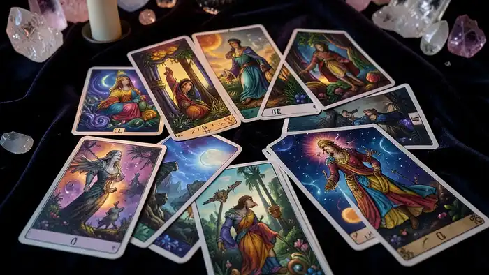 Расклад Таро "он и она" на раскаяние партнера — схема из 7 карт