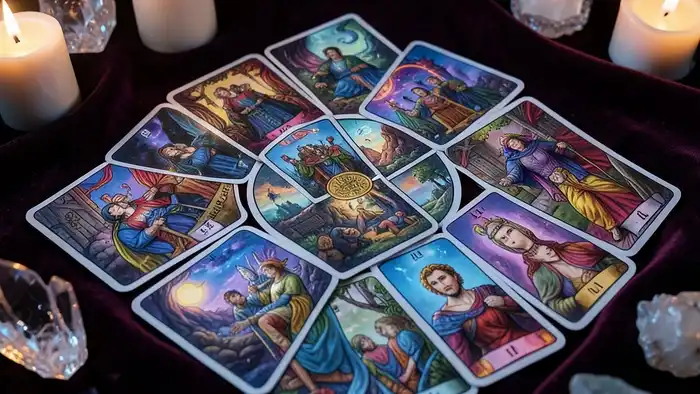 Расклад Таро "он и она" на вклад — схема позиций и энергетические связи между партнёрами