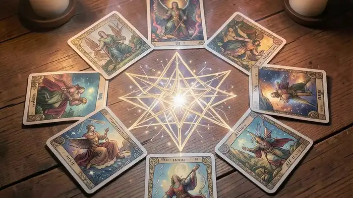 Расклад Таро «пентаграмма» на неделю — визуальное изображение