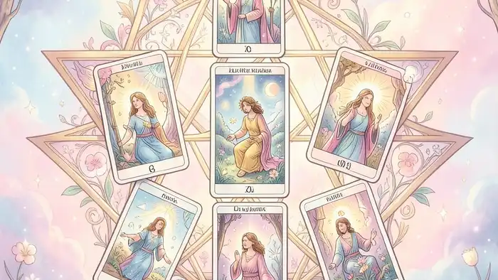 Расклад Таро «пентаграмма» на отношения на расстоянии – визуальная схема