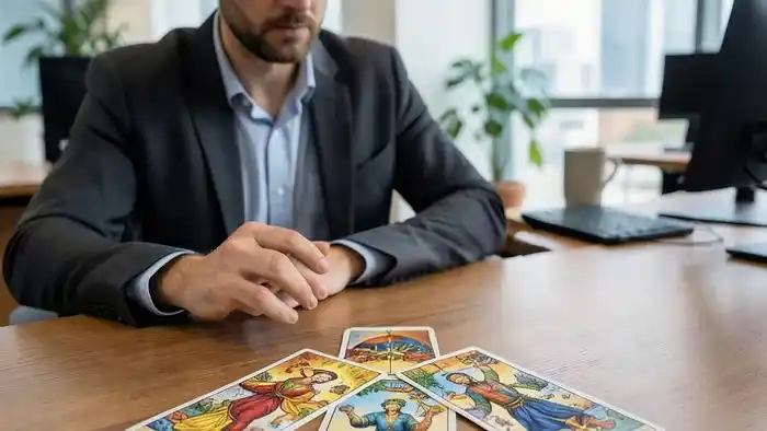 Расклад Таро пентаграмма на отношения с руководством, карта на столе