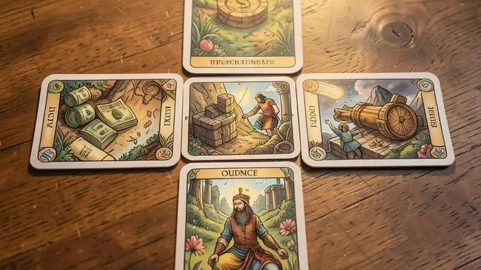 Расклад Таро «перекресток» на финансы – визуальное изображение