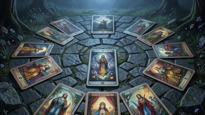 Расклад Таро «перекресток» на карму – изображение расклада