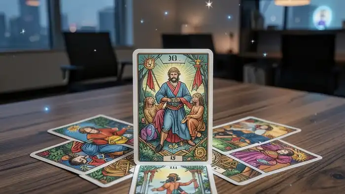 Расклад Таро «перекресток» на бизнес‑партнёрство, карта в виде перекрестка на столе