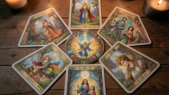 Расклад Таро «Перекресток» на свободу в отношениях, визуализация