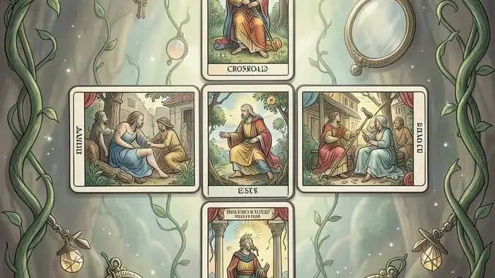 Расклад Таро «перекресток» на завистников – визуальная схема с картами