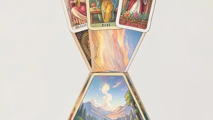 Расклад Таро "песочные часы" на дарственную: схема из семи карт, показывающая энергетические потоки между дарителем и получателем