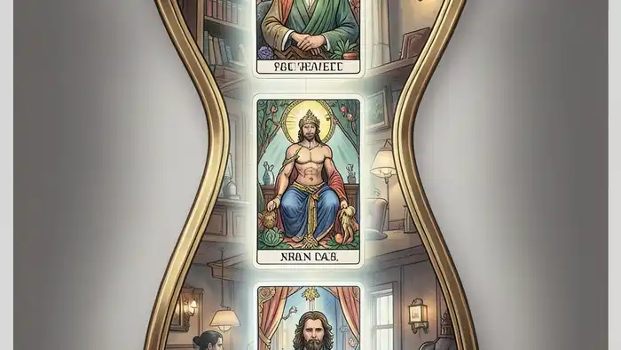 Расклад Таро «песочные часы» на испытательный срок — визуальное изображение