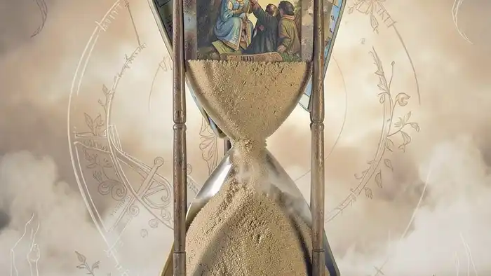 Расклад Таро "песочные часы" на творчество с схемой позиций карт и символами творческого цикла