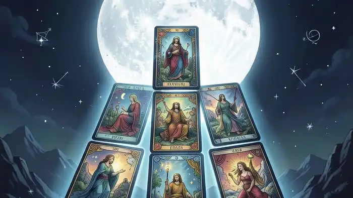Расклад Таро «пирамида» на полнолуние – визуальная иллюстрация