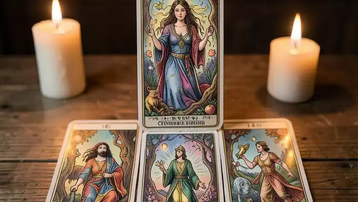 Расклад Таро «пирамида» на выбор между двумя, визуальное изображение