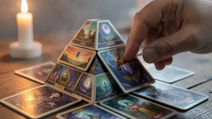 Расклад Таро «пирамида» на зубы — изображение пирамиды карт и зуба