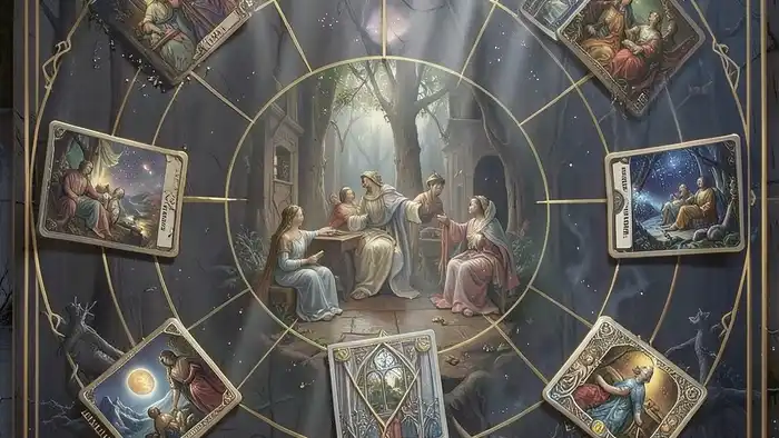 Расклад Таро "планетарный" — схема с семью планетами и соответствующими картами Таро