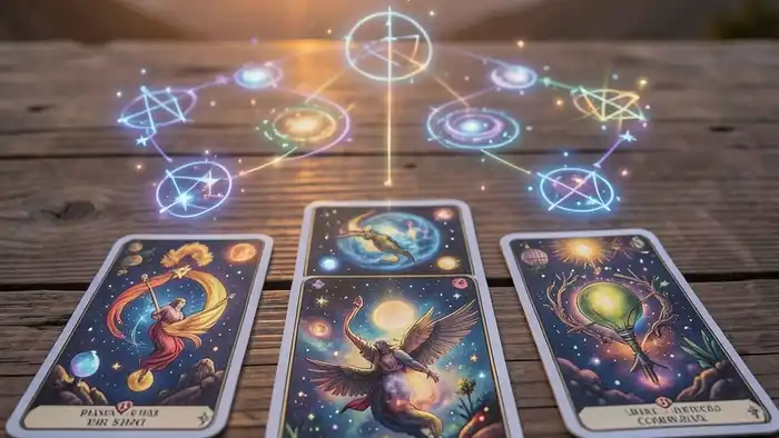 Расклад Таро «планетарный» на контракт – визуальная схема с планетарными символами