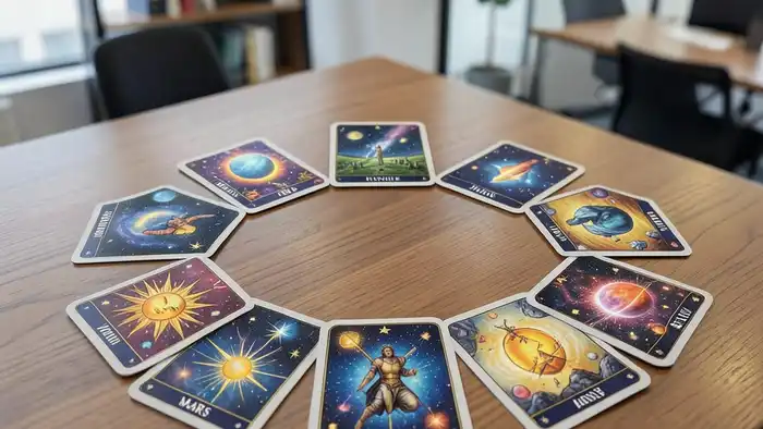 Расклад Таро «планетарный» на рабочую атмосферу с планетными символами