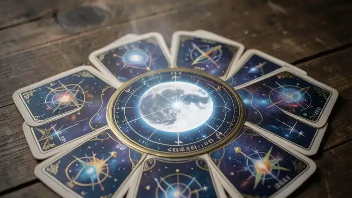 планетарный расклад Таро на разлуку – изображение расклада с планетарными символами