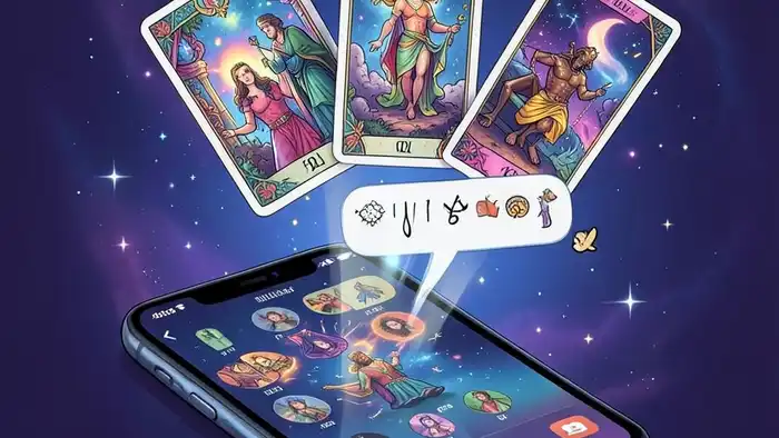 расклад таро по переписке — иллюстрация карт Таро над смартфоном