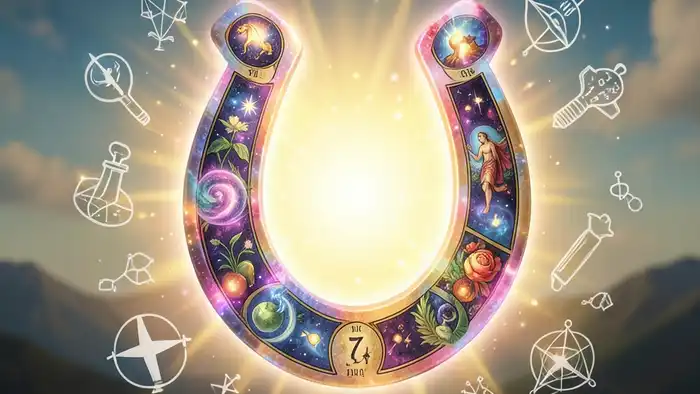 Расклад Таро «подкова» на лечение – изображение подковой из карт с символами здоровья